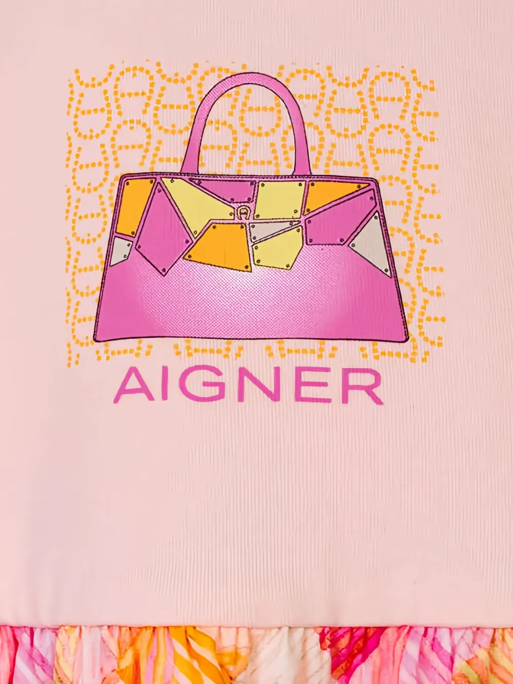 Aigner Kids ruffled graphic-print dress - Roze