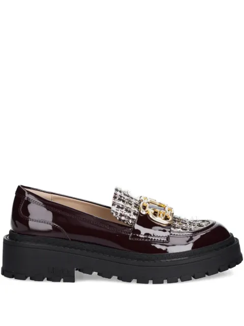 LIU JO tweed-panel loafers