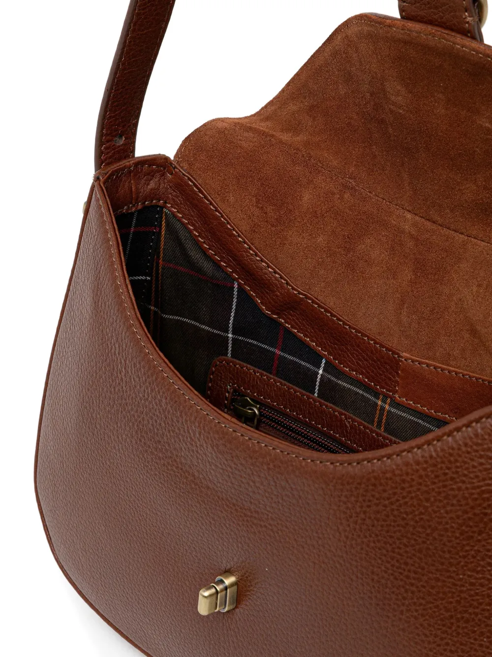 Barbour Alder Leather Shoulder Bag In Brown