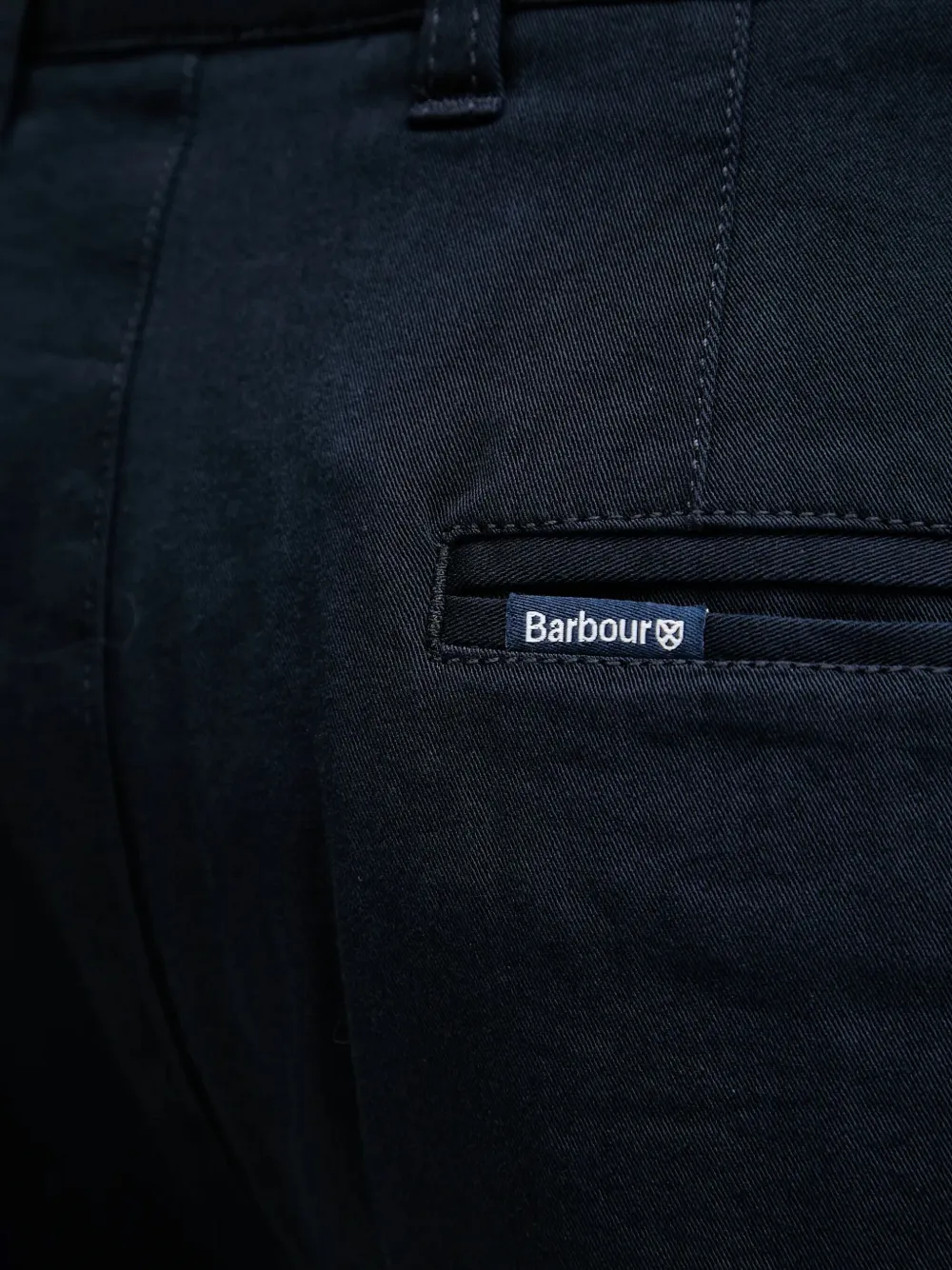 Barbour Logo-patch Trousers In Blue