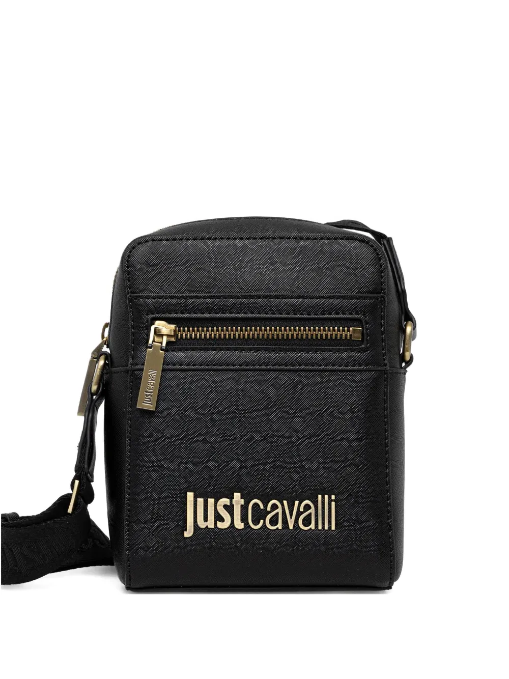 Just Cavalli zip-detail logo messenger bag | Black | Image 1