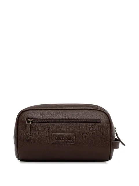 Barbour leather wash bag