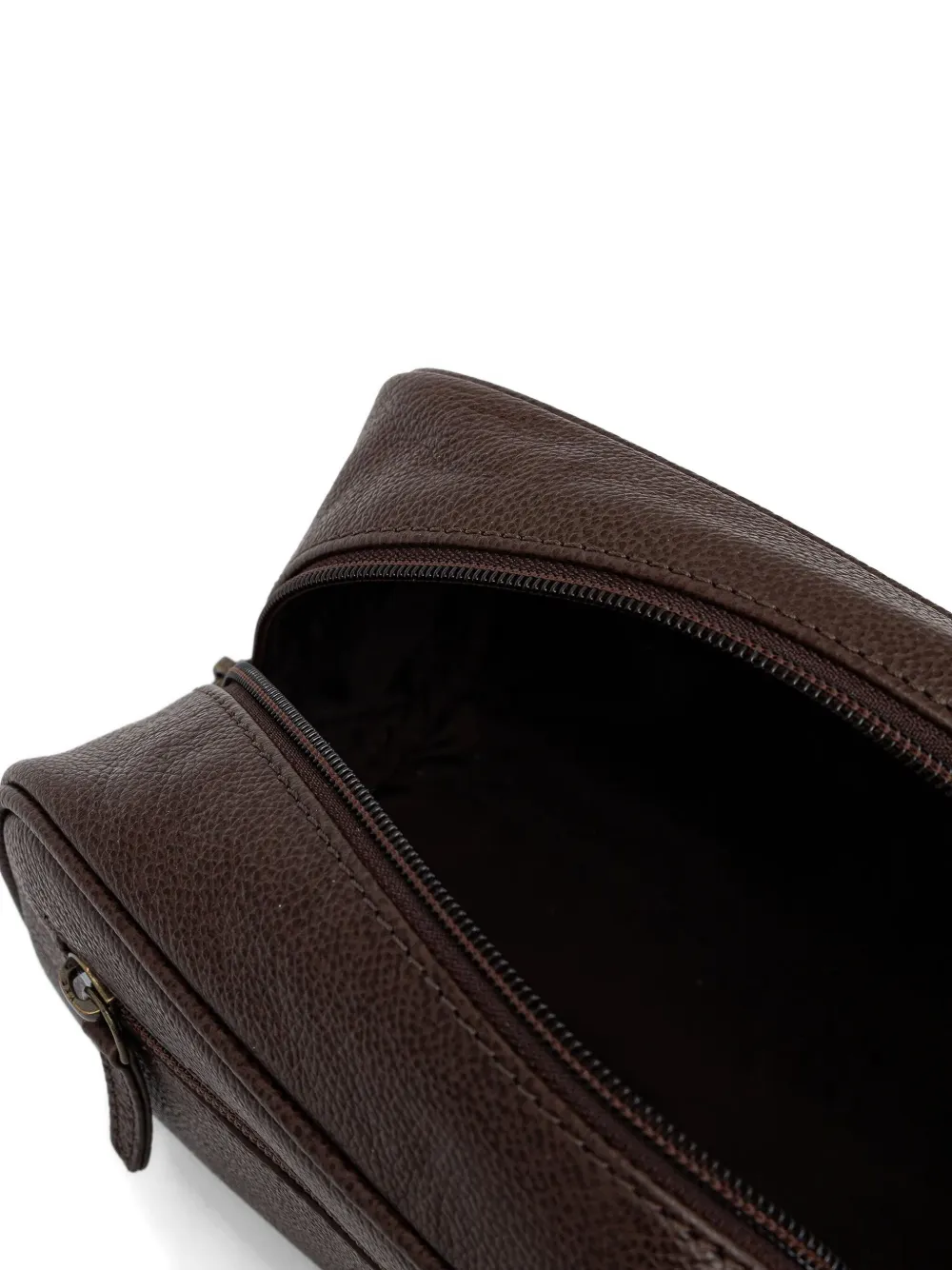 Barbour Leather Wash Bag In Brown