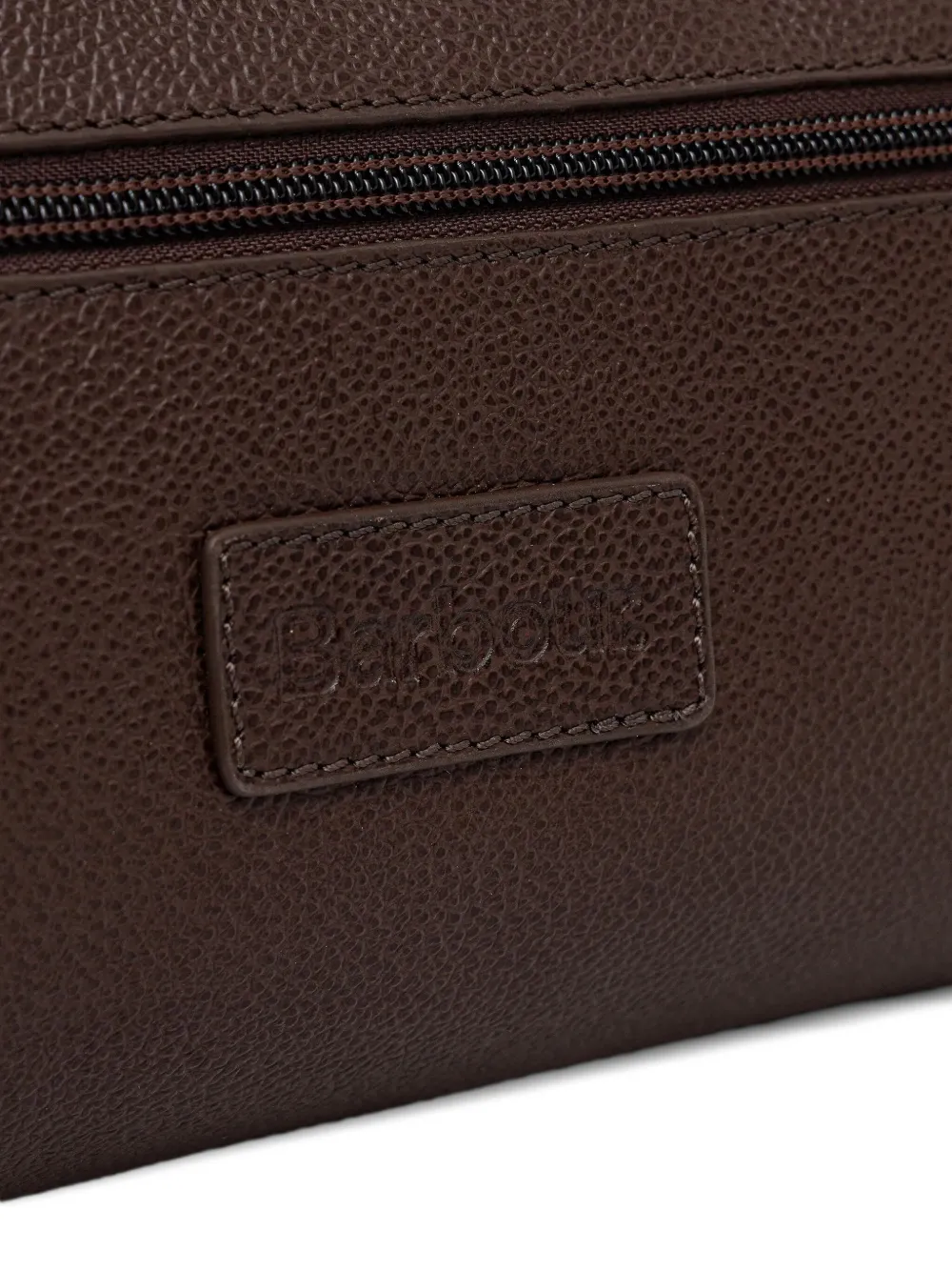 Barbour Leren toilettas Bruin