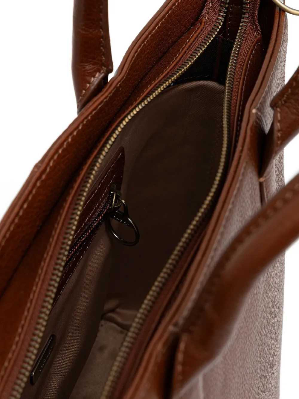 Barbour Birch Leather Tote Bag In Brown