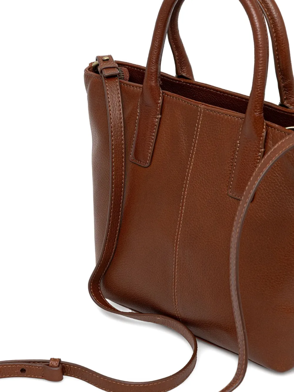 Barbour Birch Leather Tote Bag In Brown