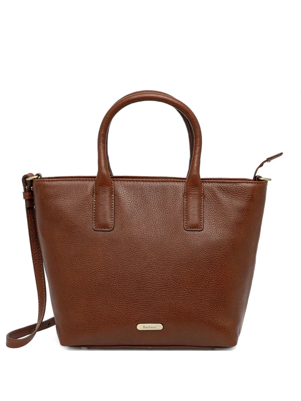 Barbour Birch Leather Tote Bag In Brown