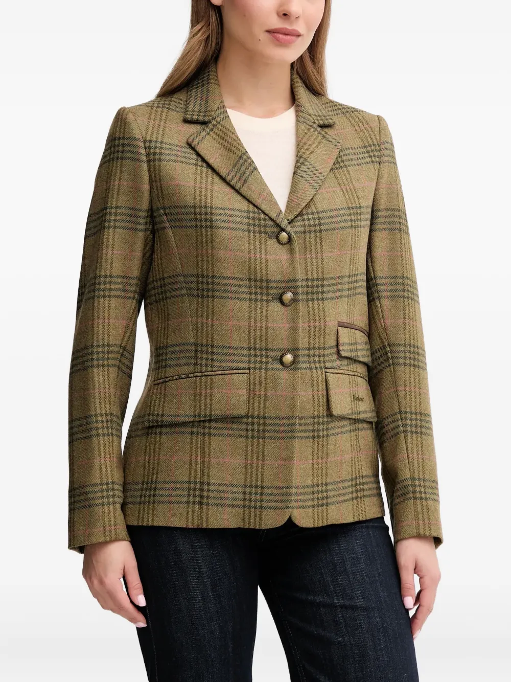 Barbour check-pattern blazer | Green | Image 1