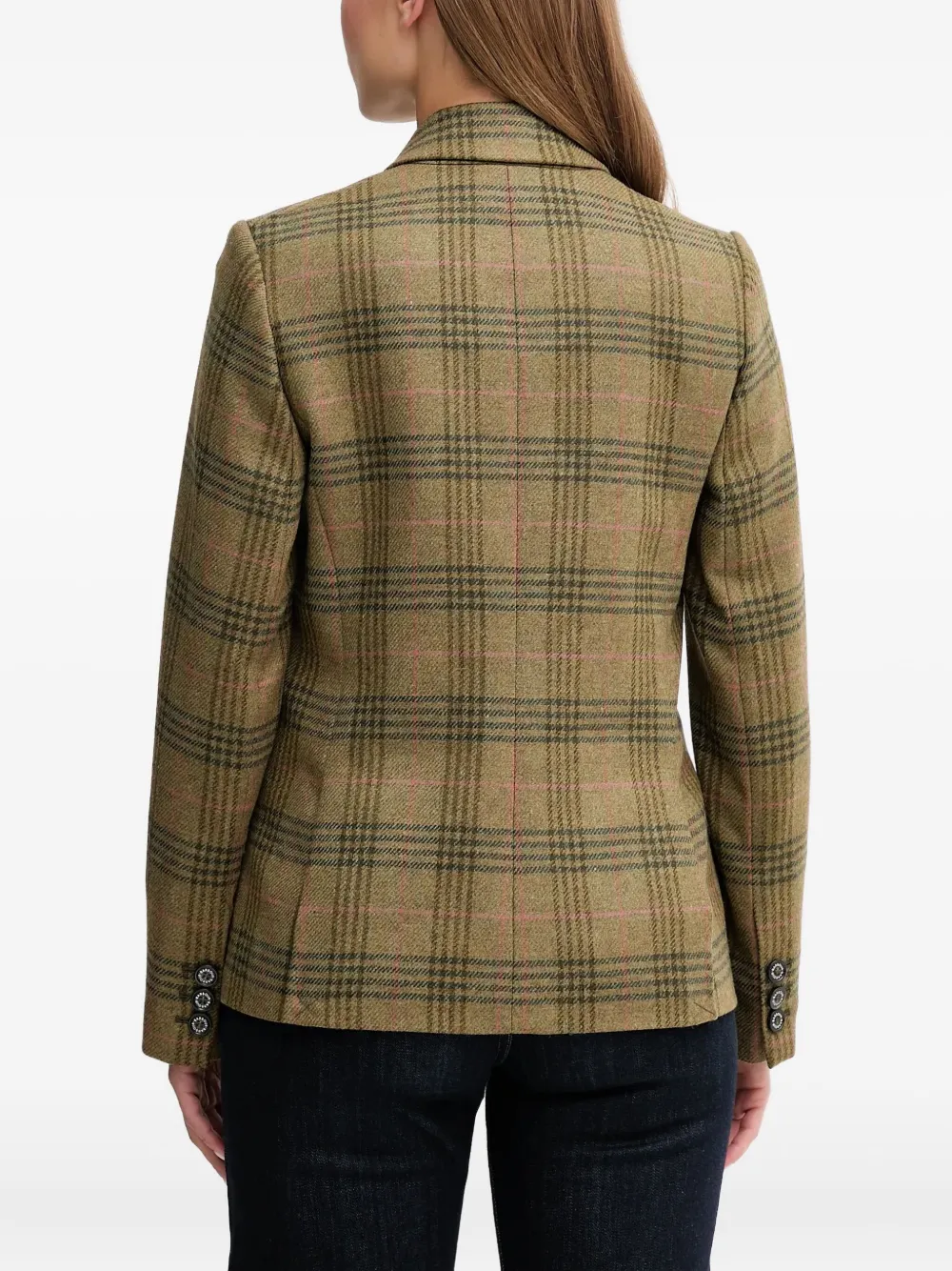 Barbour Check-pattern Blazer In Green