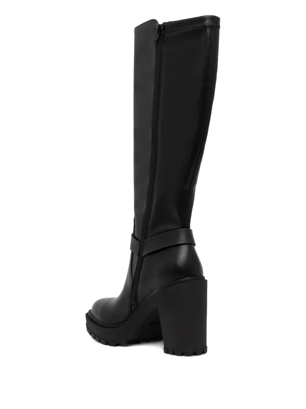 LIU JO 100mm leather boots Zwart