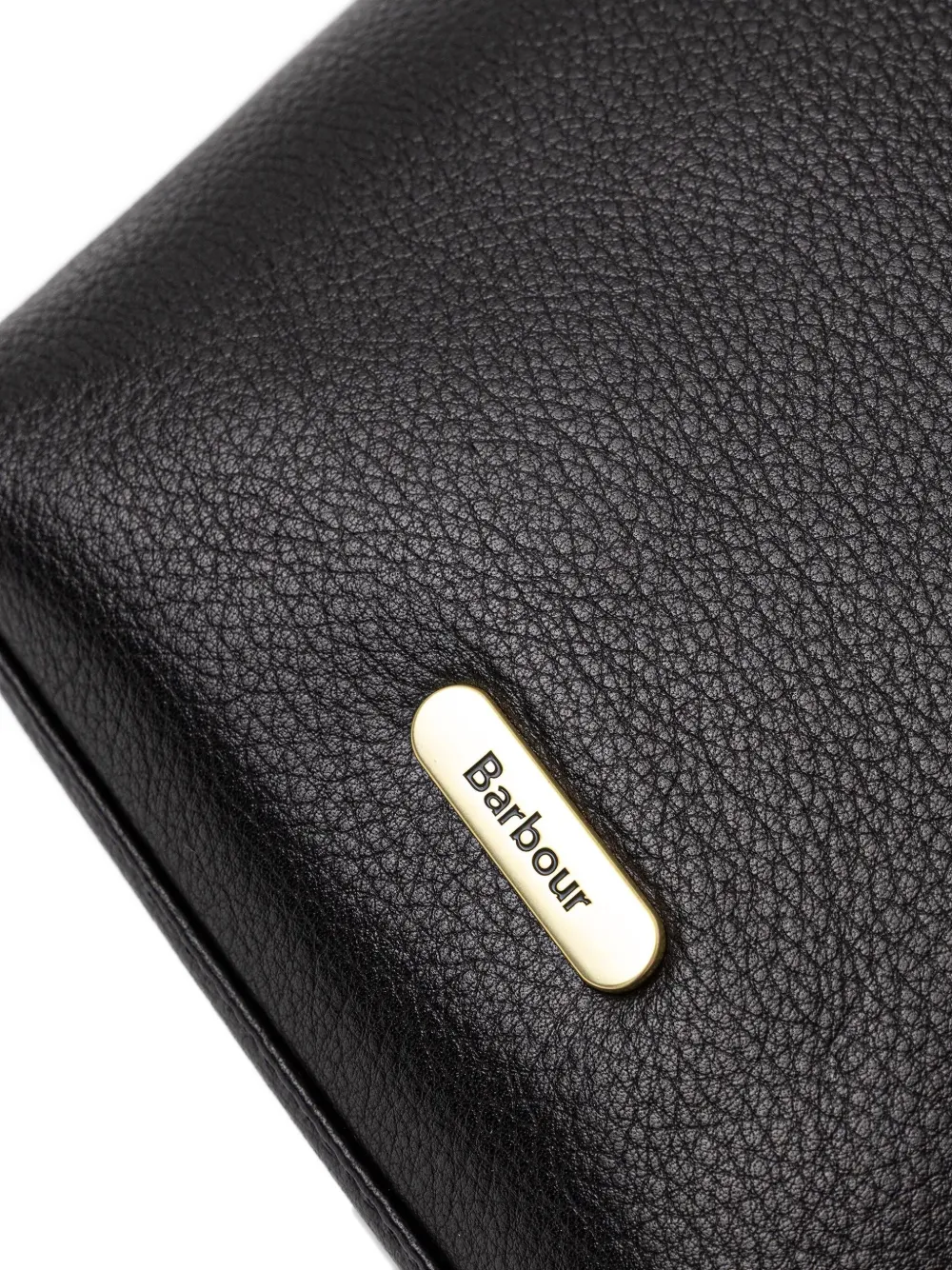 Barbour Cedar Leather Tote Bag In Black