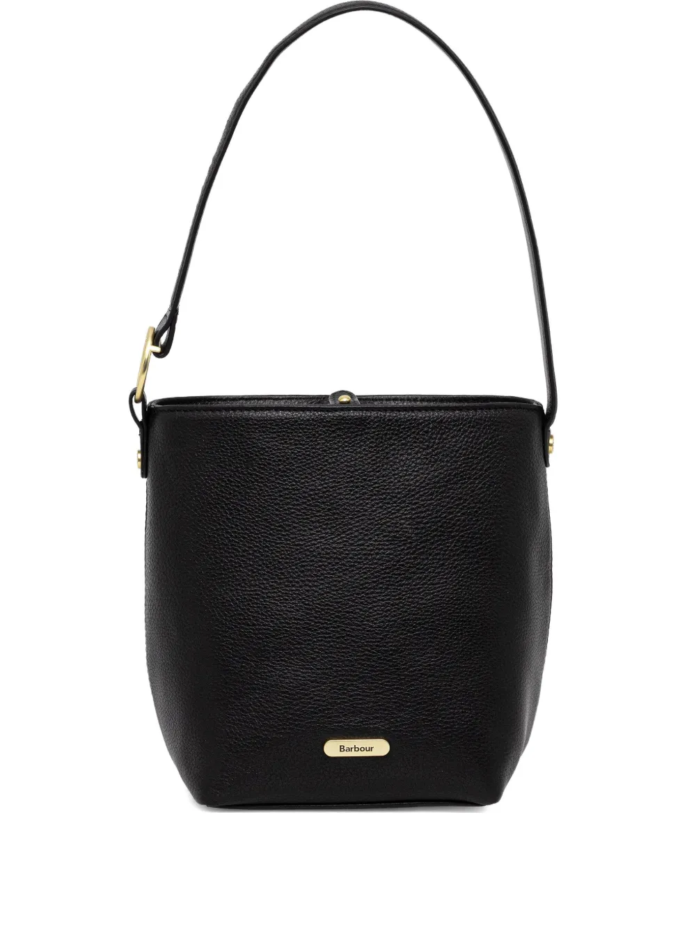 Barbour Cedar Leather Tote Bag In Black