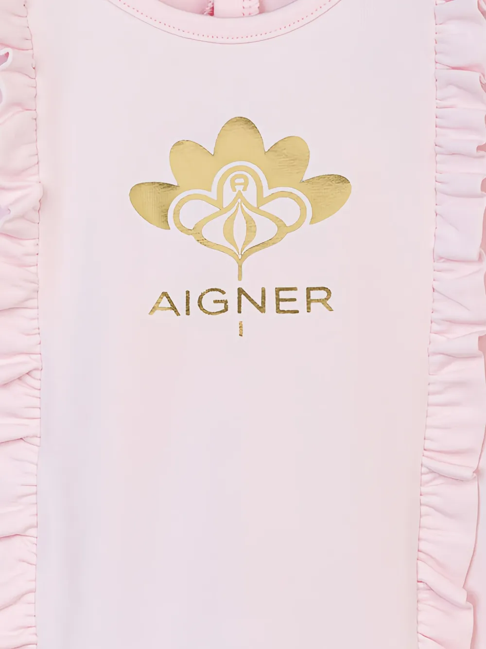 Aigner Kids ruffled cotton pyjama - Roze