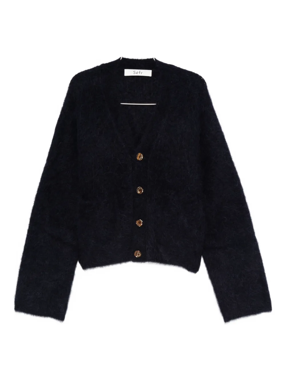 Séfr Alpaca Wool-blend Cardigan In Black