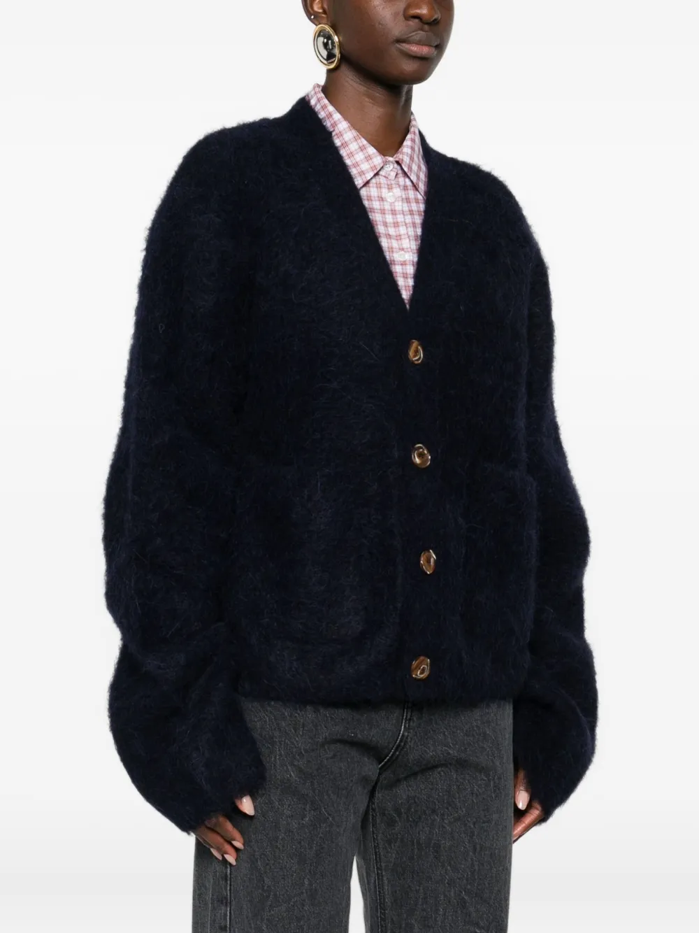 Séfr Alpaca Wool-blend Cardigan In Black