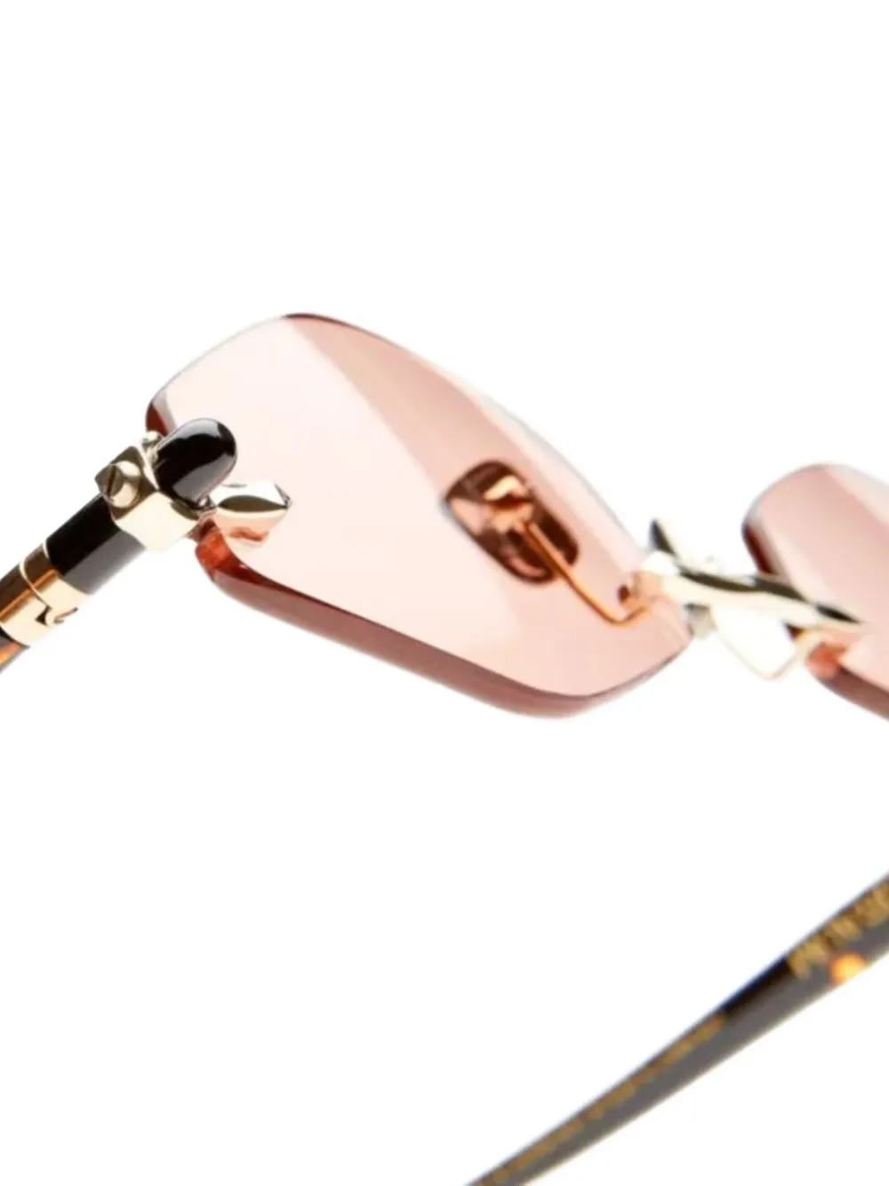 Kuboraum P60 zonnebril met geometrisch montuur Roze