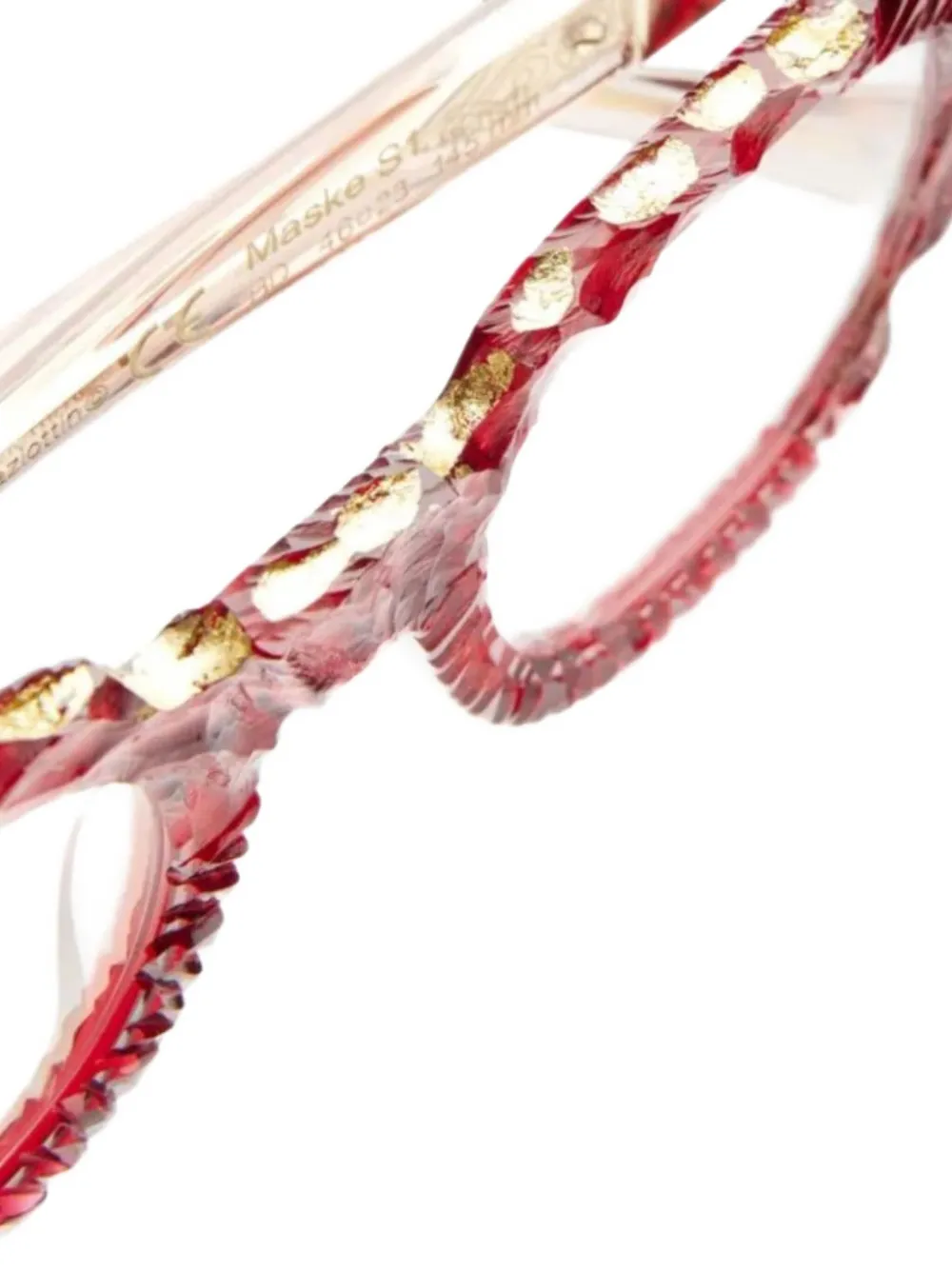 Kuboraum S1 bril met rond montuur en blader-effect Rood