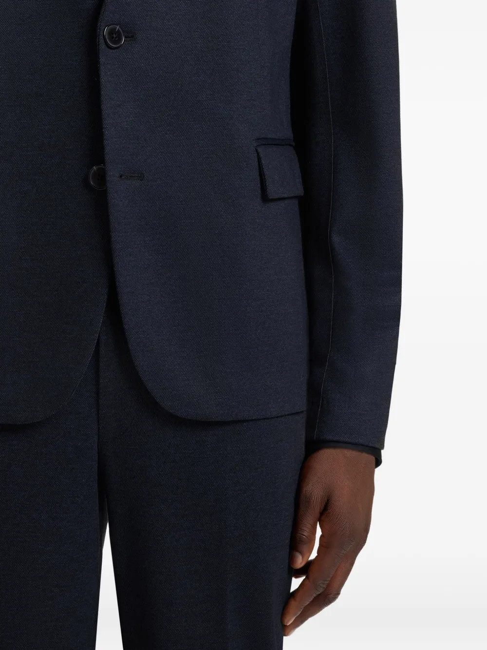 HUGO Blazer met bewerkte revers Blauw