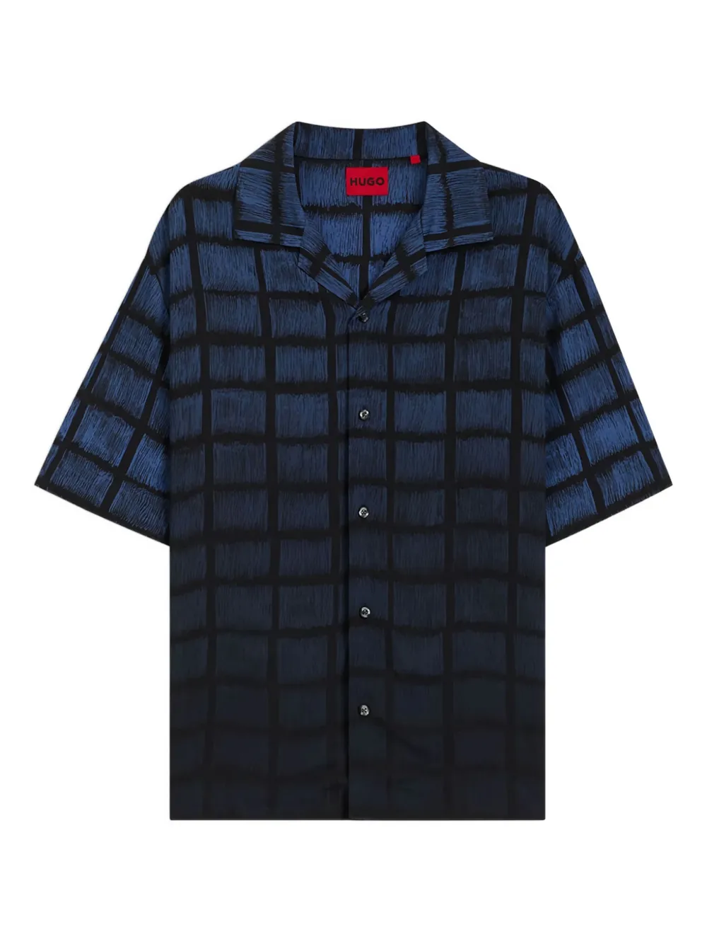 HUGO camisa manga corta con estampado de cuadros | azul | Image 1