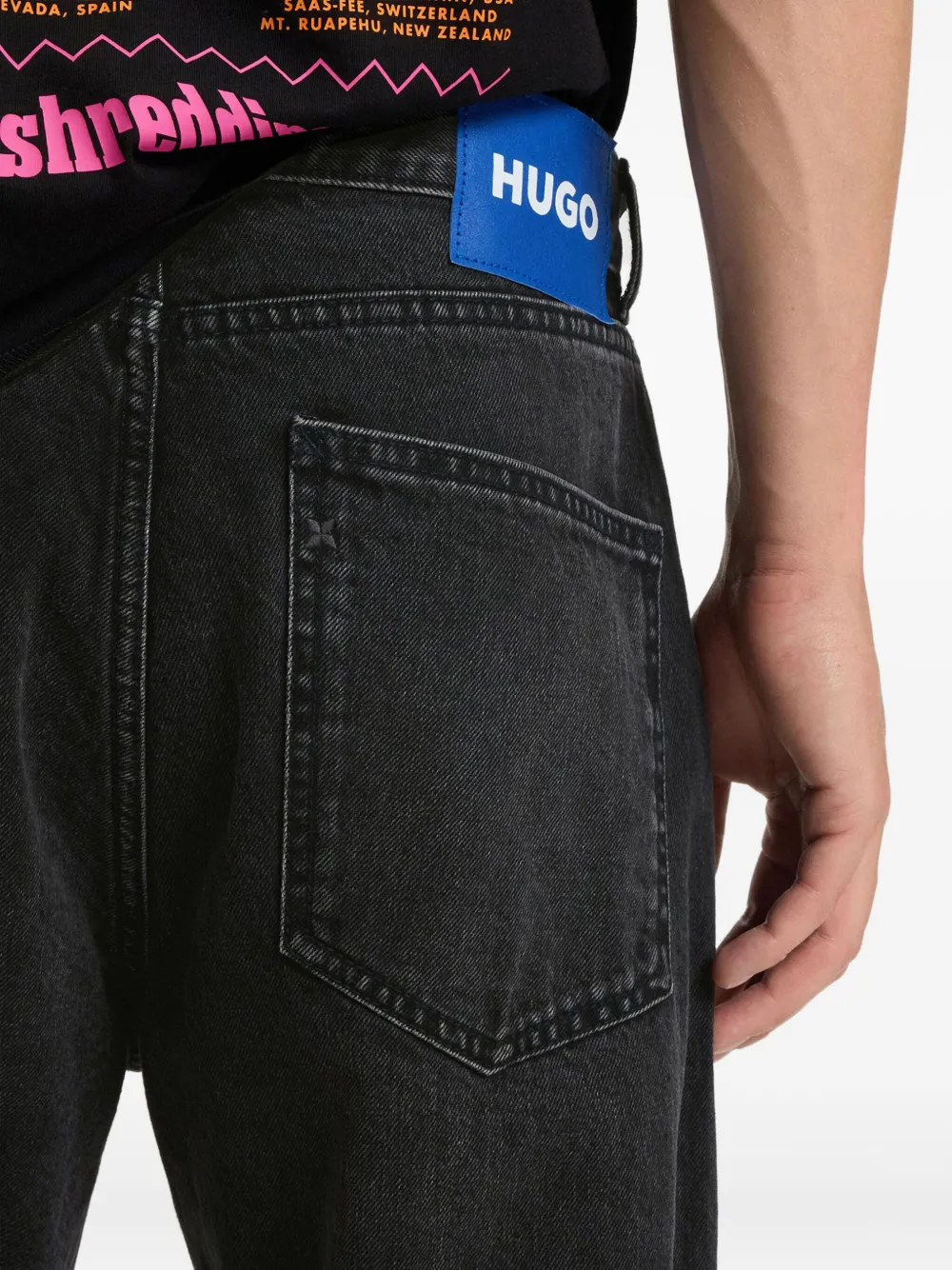 HUGO Jeans met vijf zakken Zwart