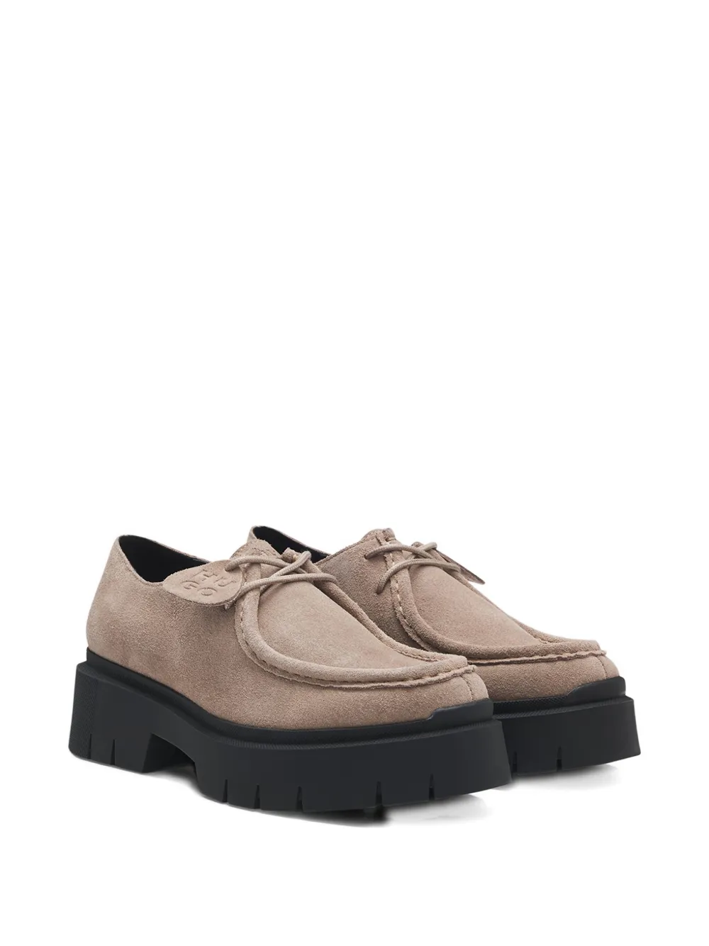 Hugo Boss Platform Lace-up Derby Shoes In Neutral