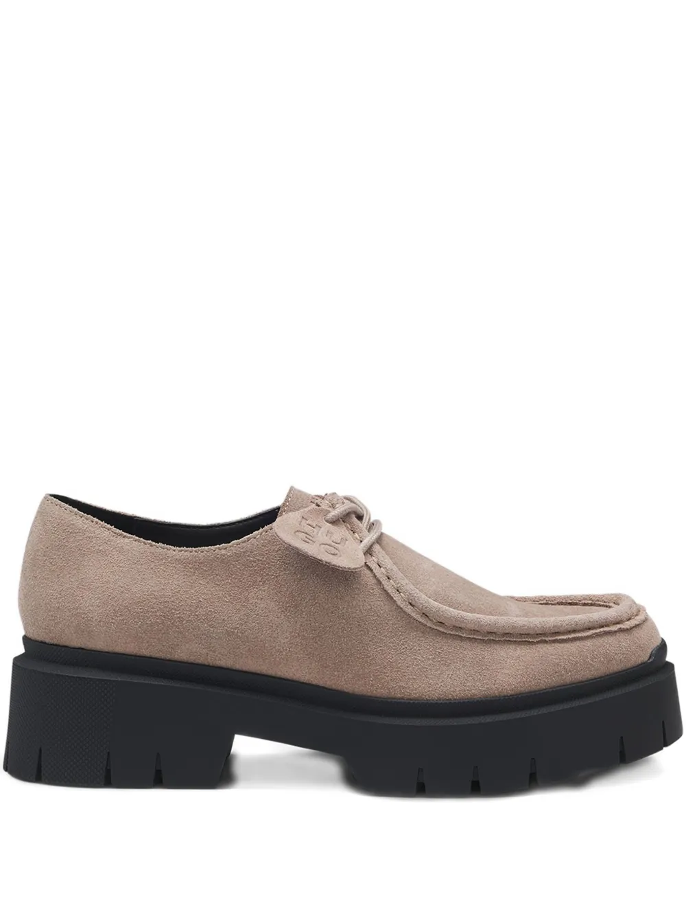Hugo Boss Platform Lace-up Derby Shoes In Neutral