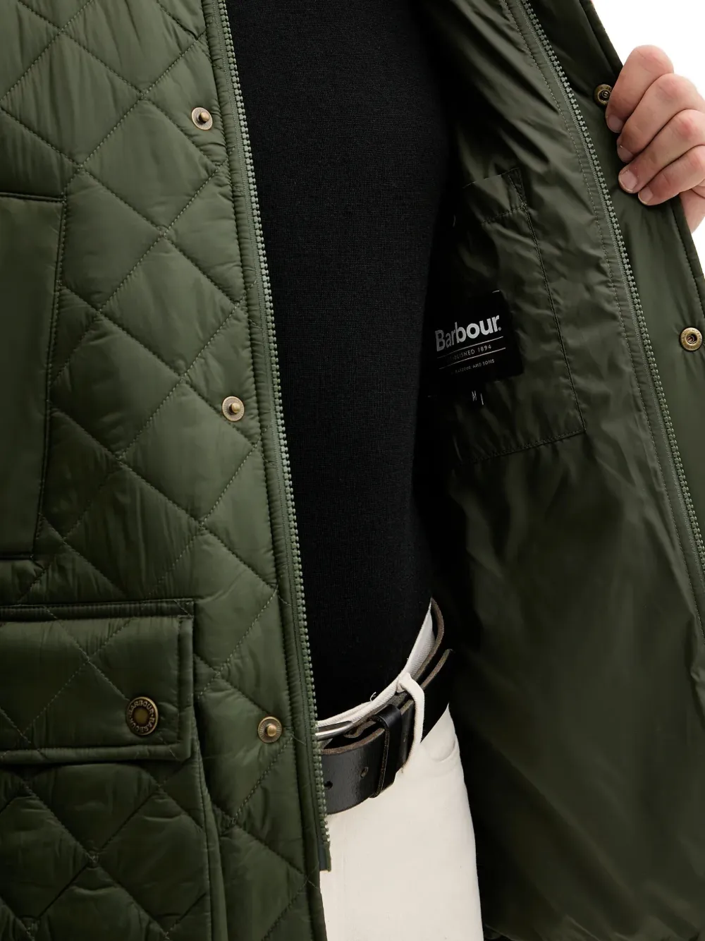 Barbour Bedale jack met ribfluwelen kraag Groen