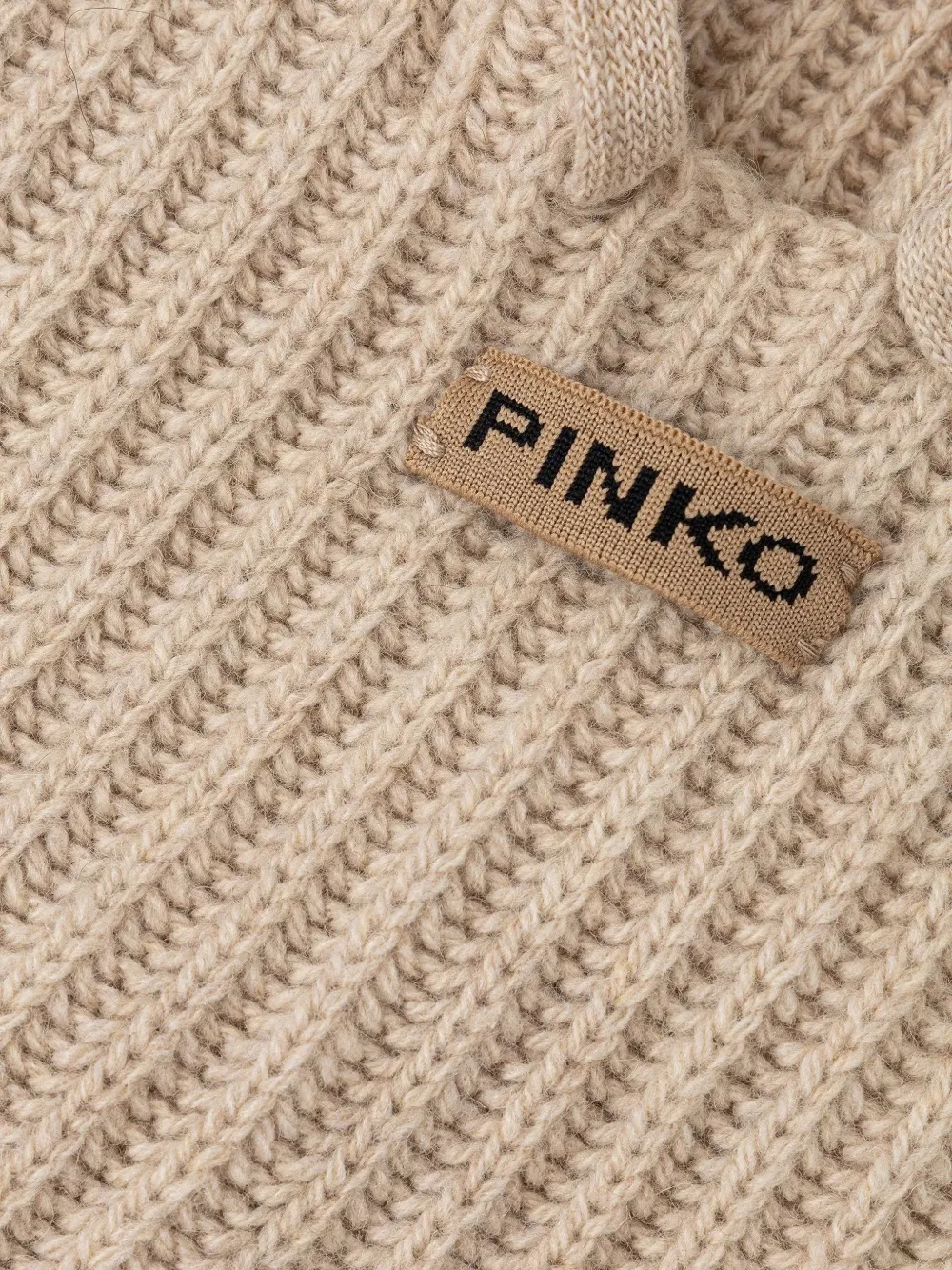 Pinko Ribbed Drawstring Hood In Multi