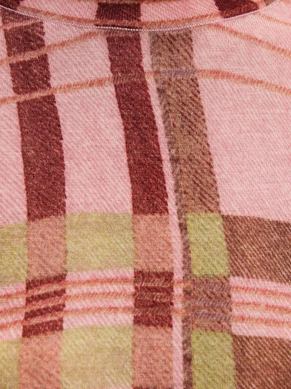 Barbour X Farm Rio Thalita Abstract Tartan Knit Top In Multi