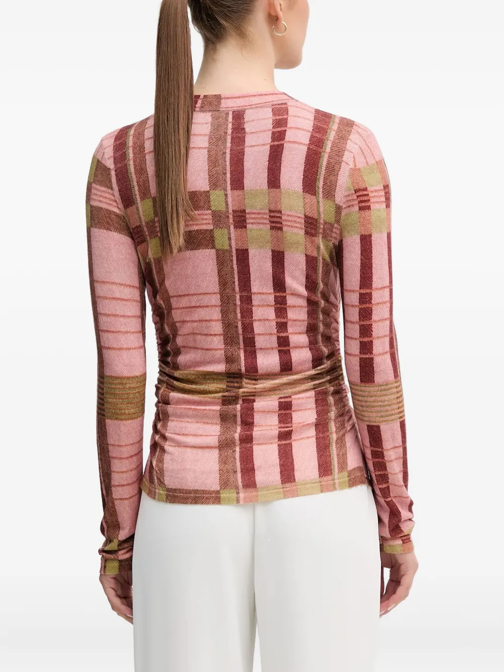 Barbour X Farm Rio Thalita Abstract Tartan Knit Top In Multi
