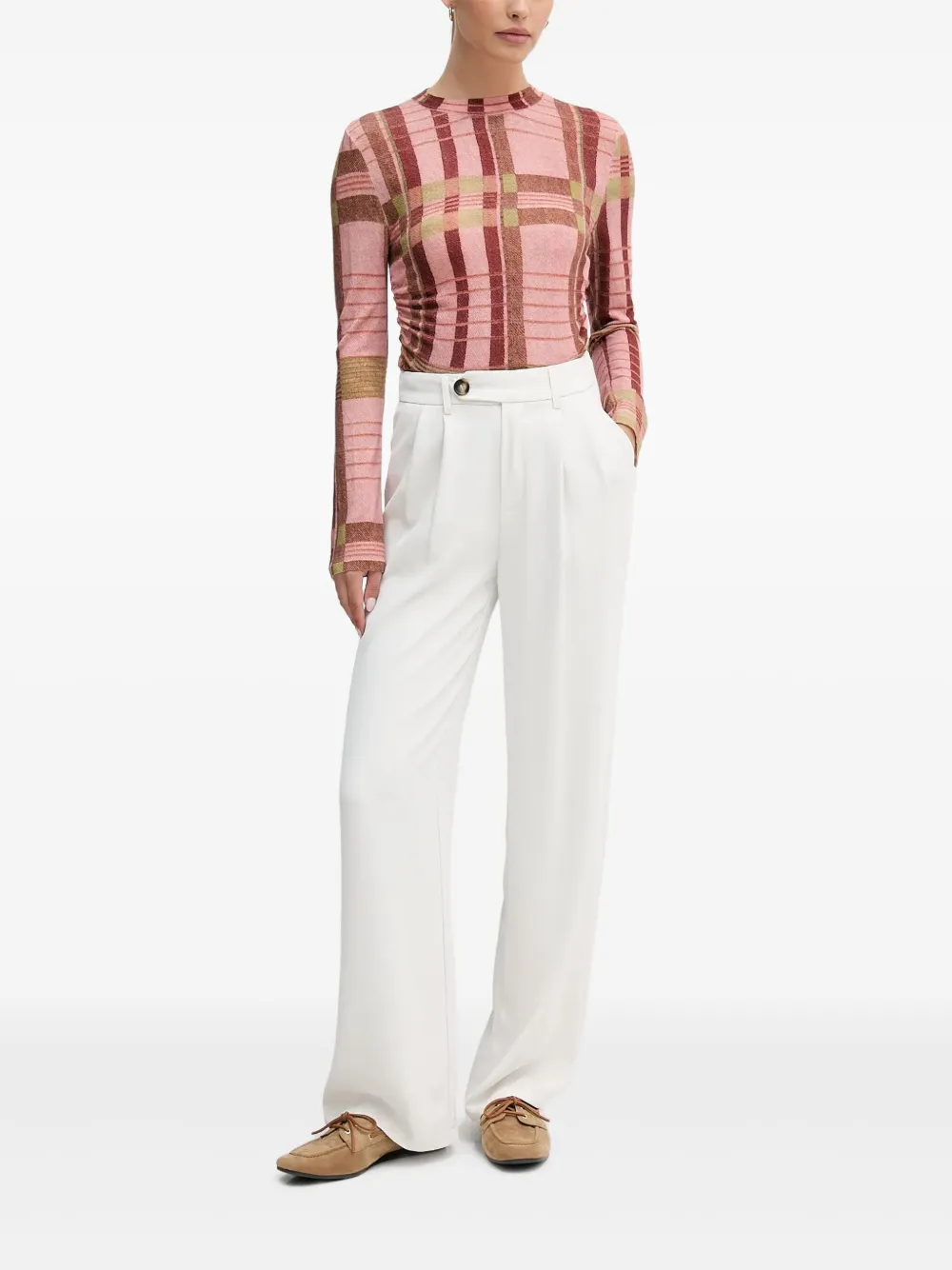 Barbour X Farm Rio Thalita Abstract Tartan Knit Top In Multi