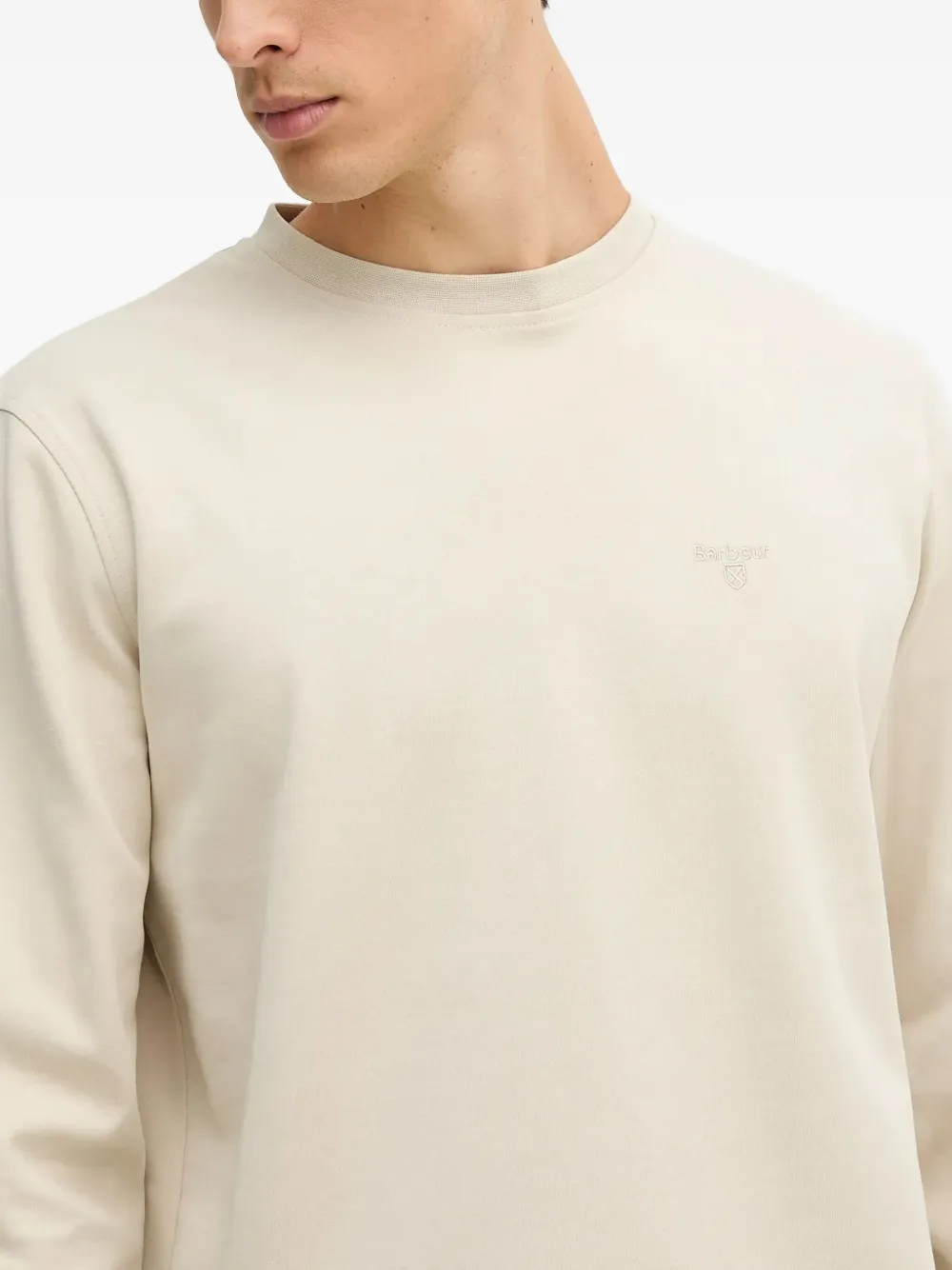 Barbour Logo-embroidered Sweatshirt In Neutral