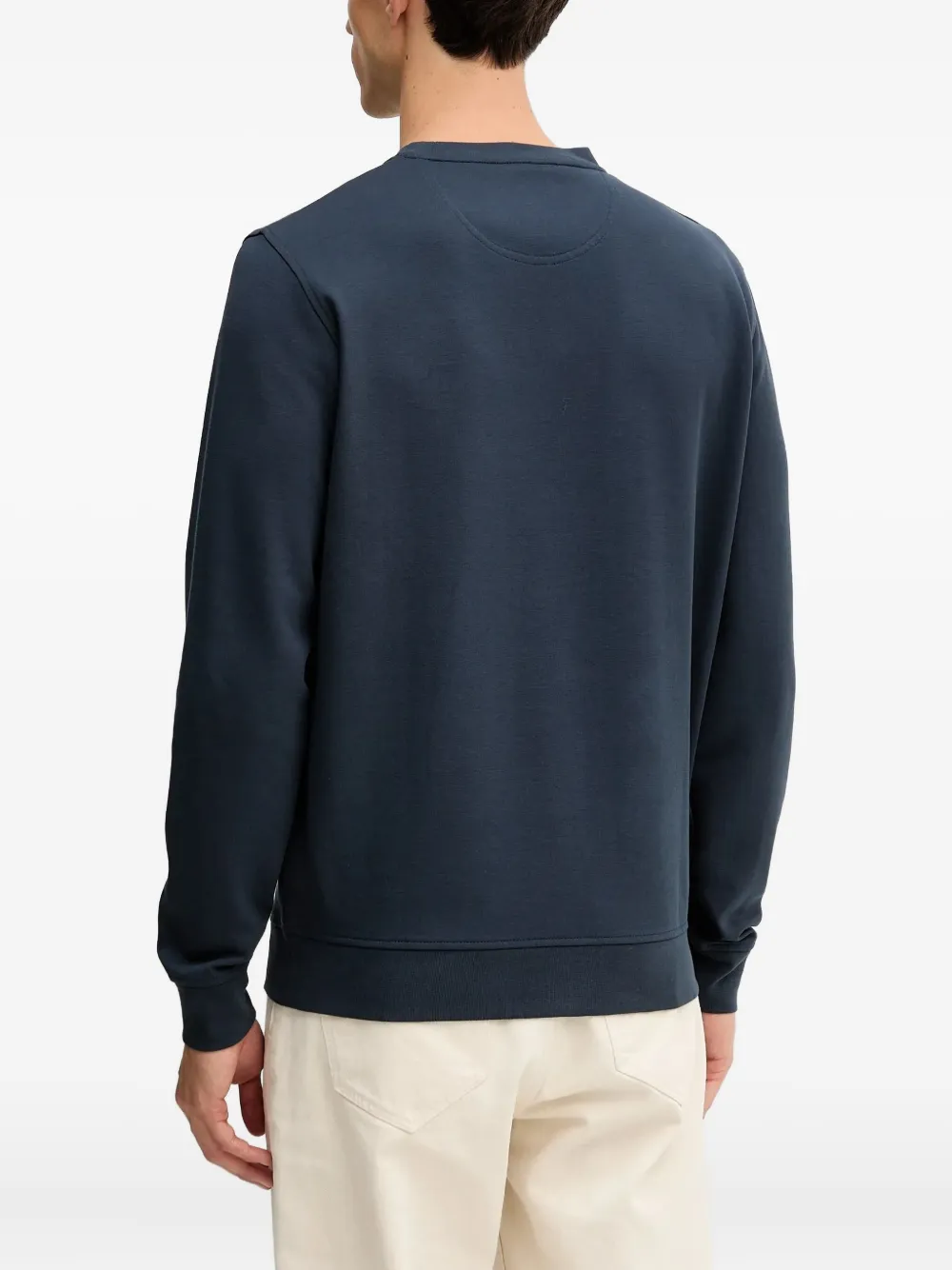 Barbour Sweater met geborduurd logo Blauw