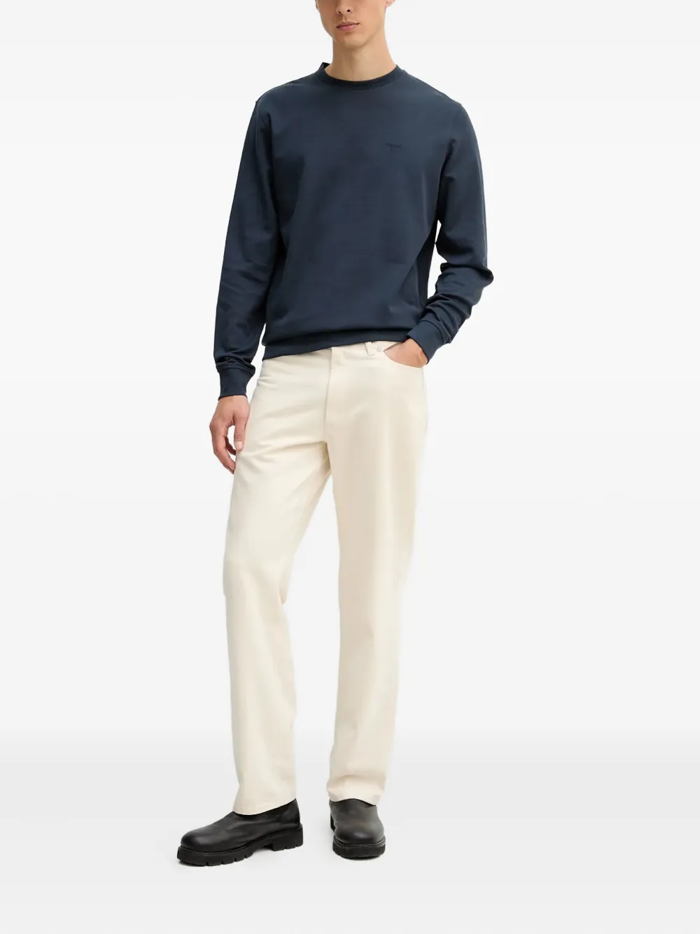 Barbour logo-embroidered sweatshirt - Blauw