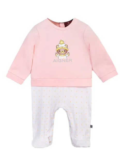 Aigner Kids bear-print cotton pyjama