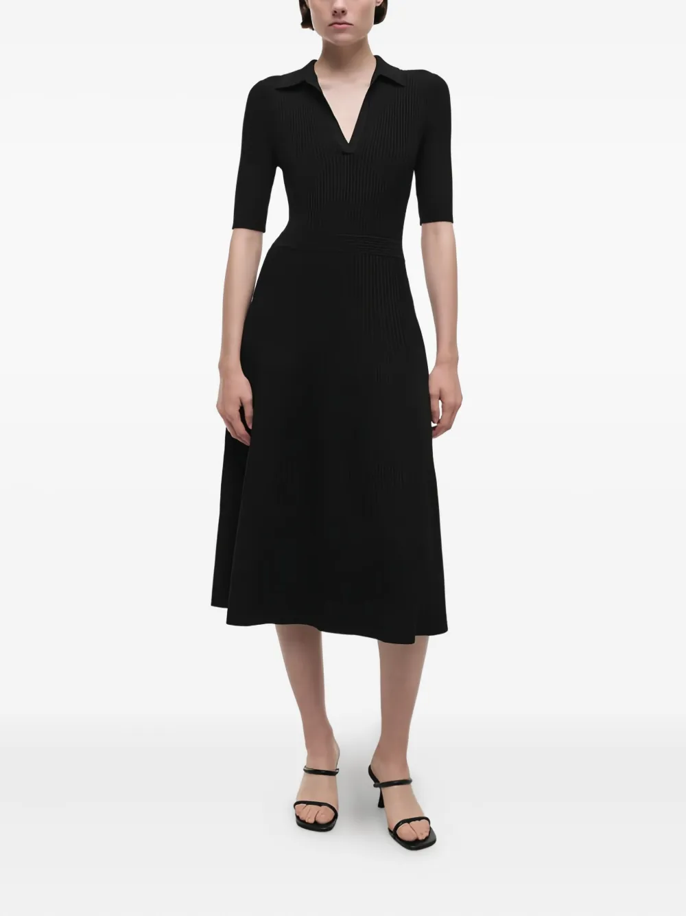Simkhai Pati polo-collar midi dress - Zwart