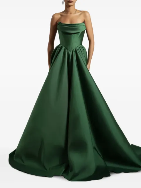Rhea Costa Alaya Mikado strapless maxi dress