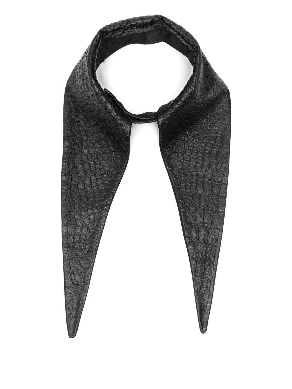 Mitiliane Couture Pointed Leather Tie In Gray