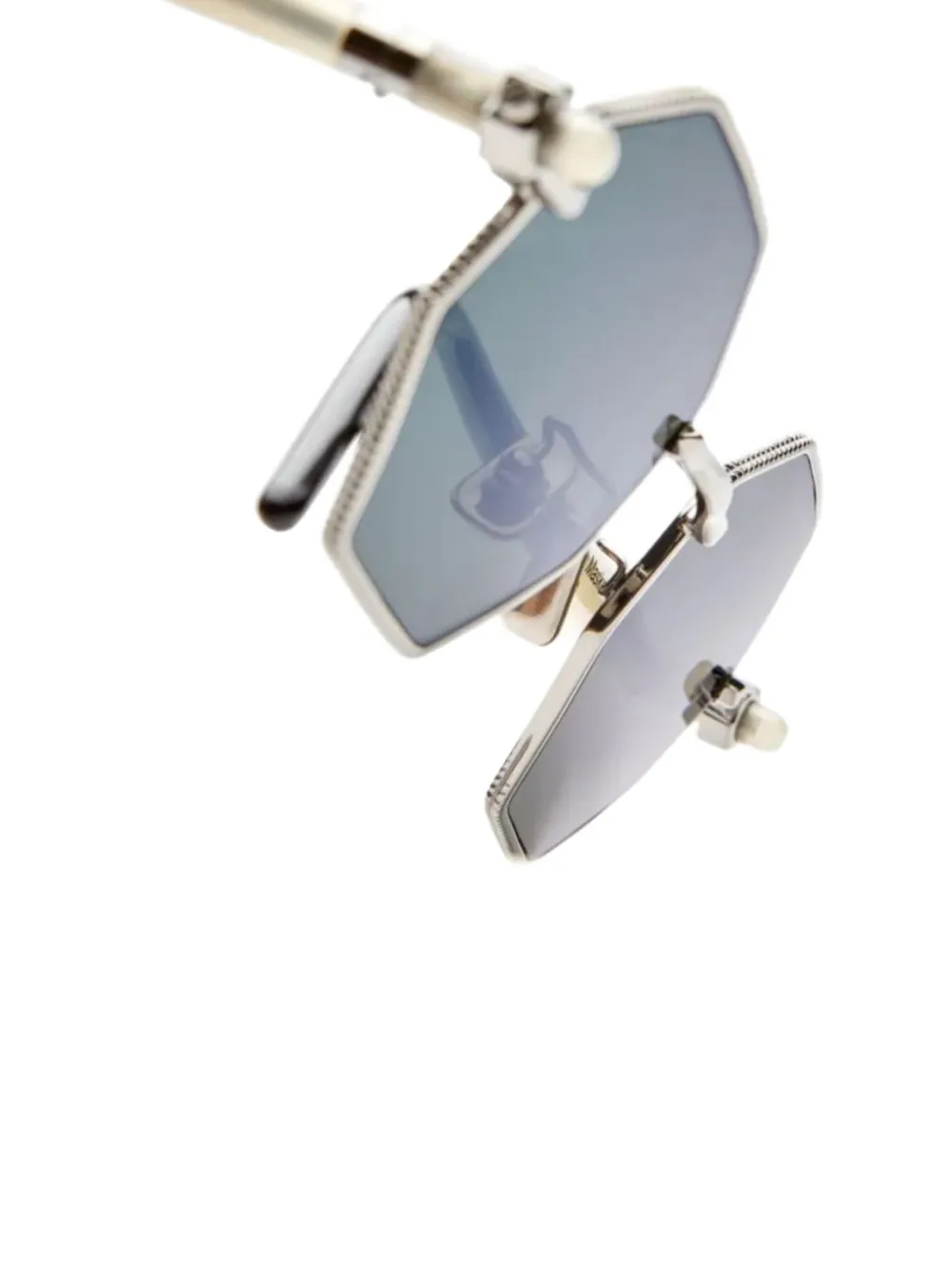 Kuboraum P74 zonnebril met geometrisch montuur Zilver