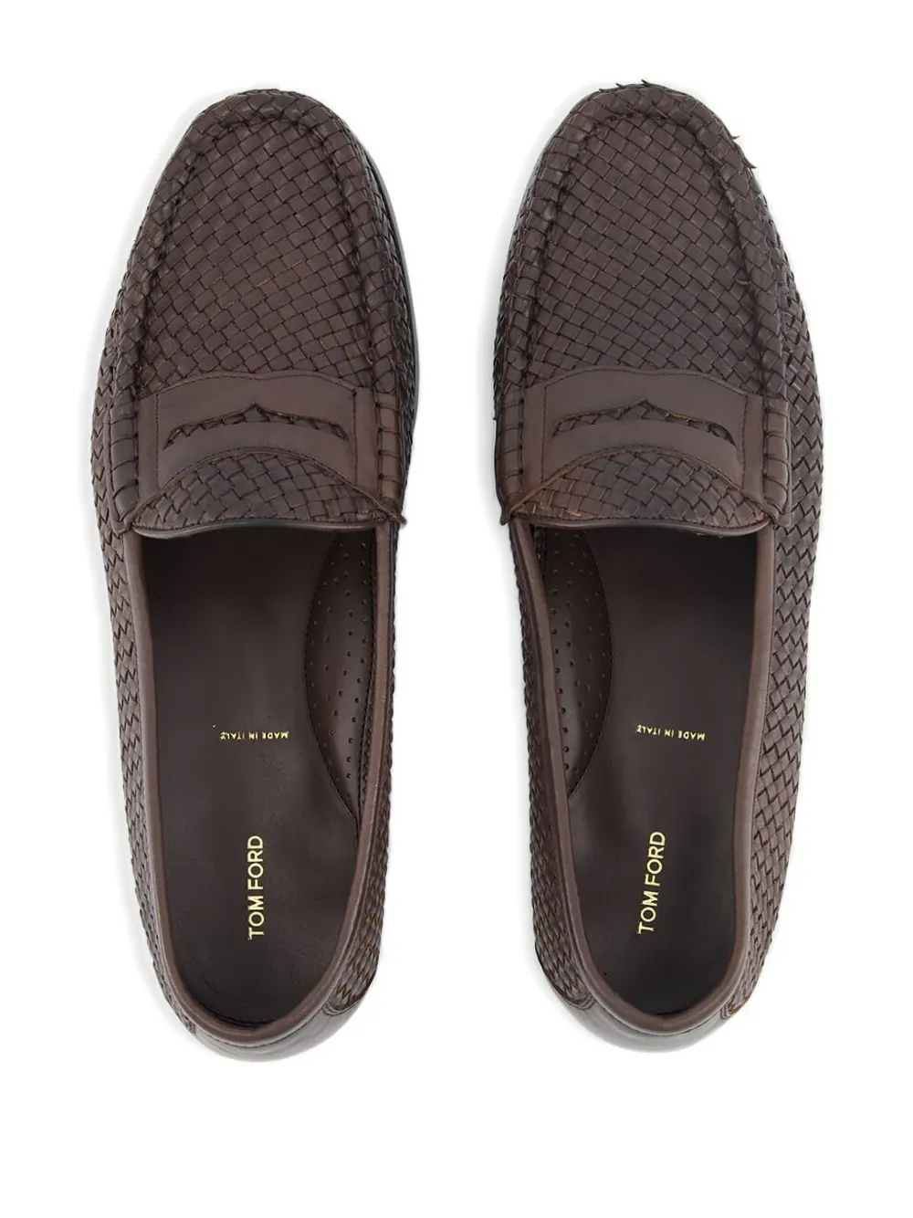 TOM FORD Geweven loafers Bruin
