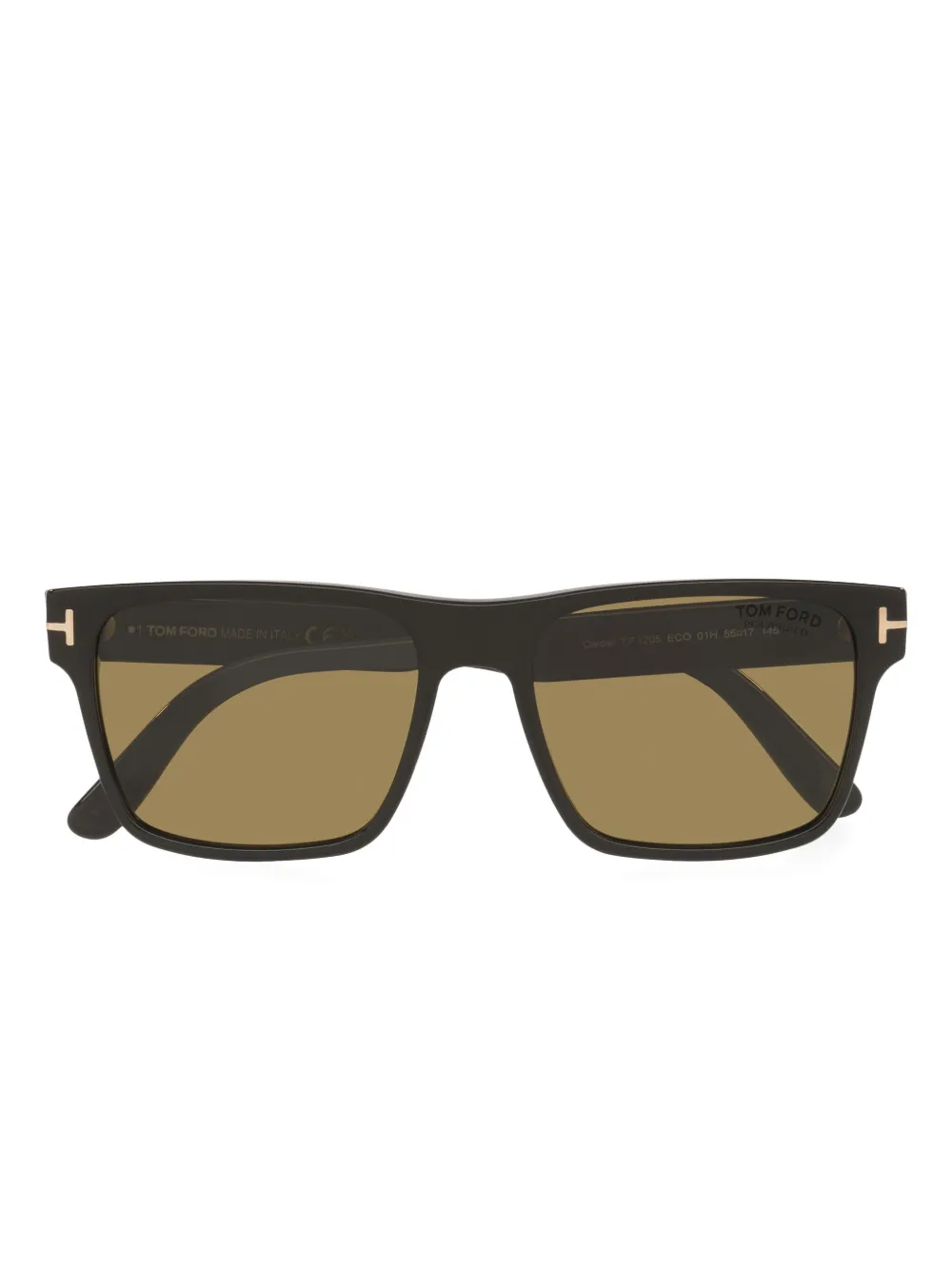 TOM FORD Eyewear Calder zonnebril met vierkant montuur en metalen detail Zwart