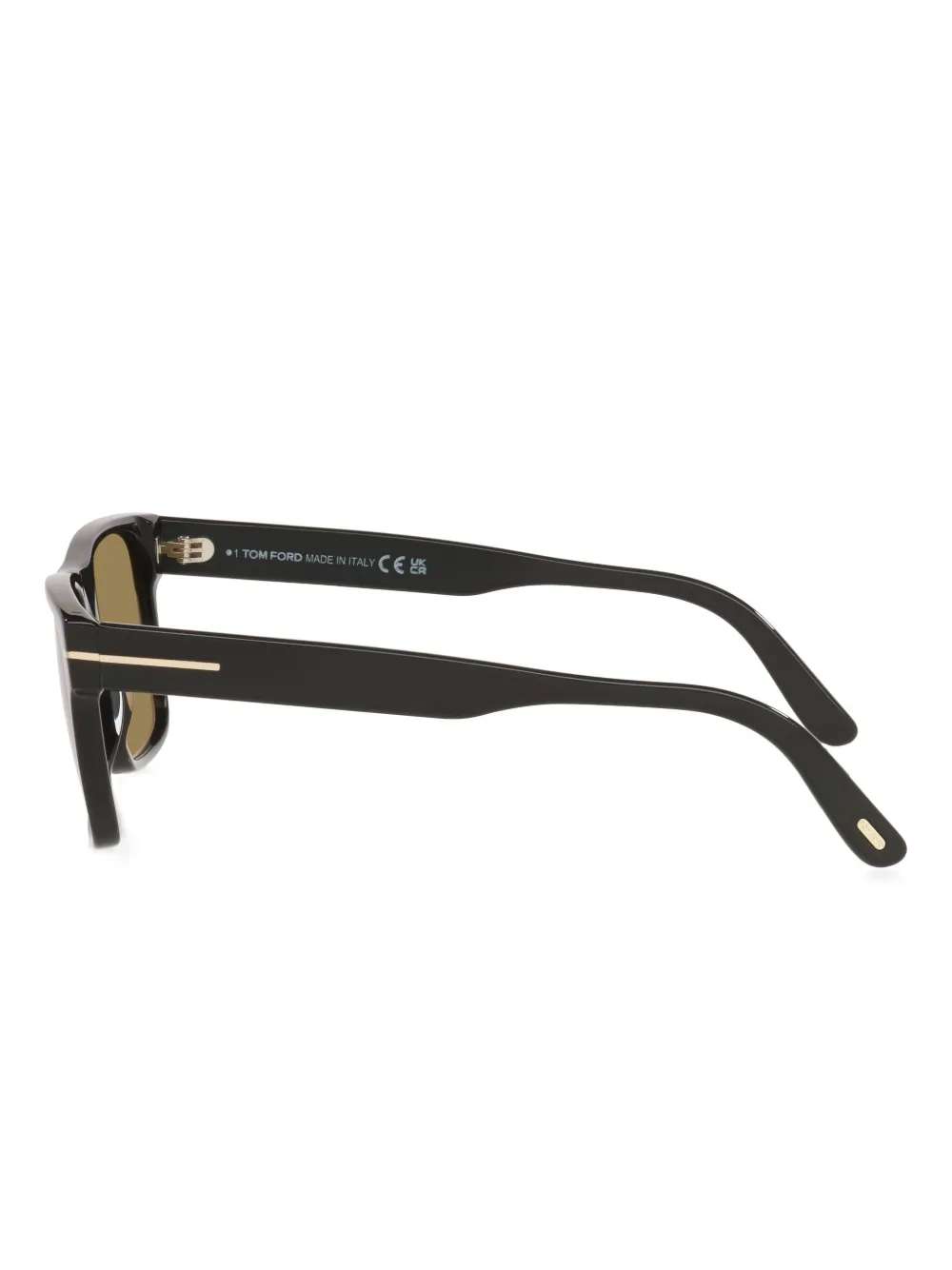 TOM FORD Eyewear Calder zonnebril met vierkant montuur en metalen detail Zwart