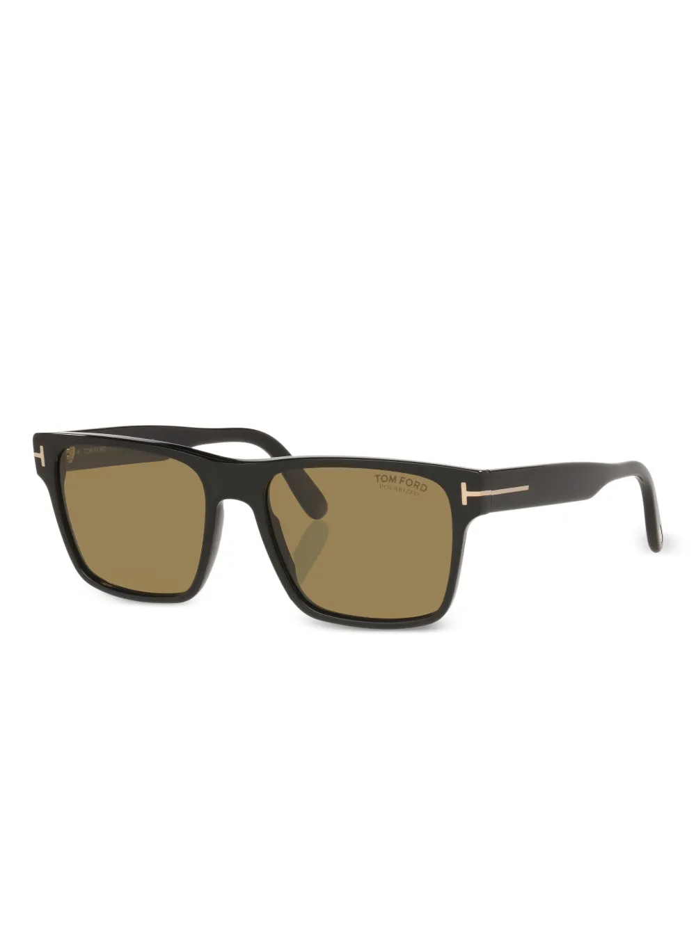 TOM FORD Eyewear Calder zonnebril met vierkant montuur en metalen detail Zwart