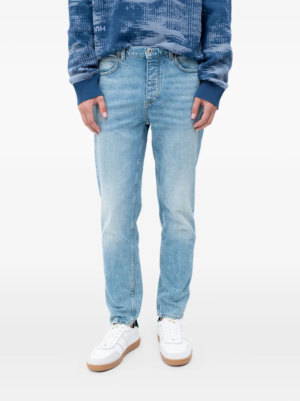 HUGO whiskering-effect jeans | Blue | Image 1