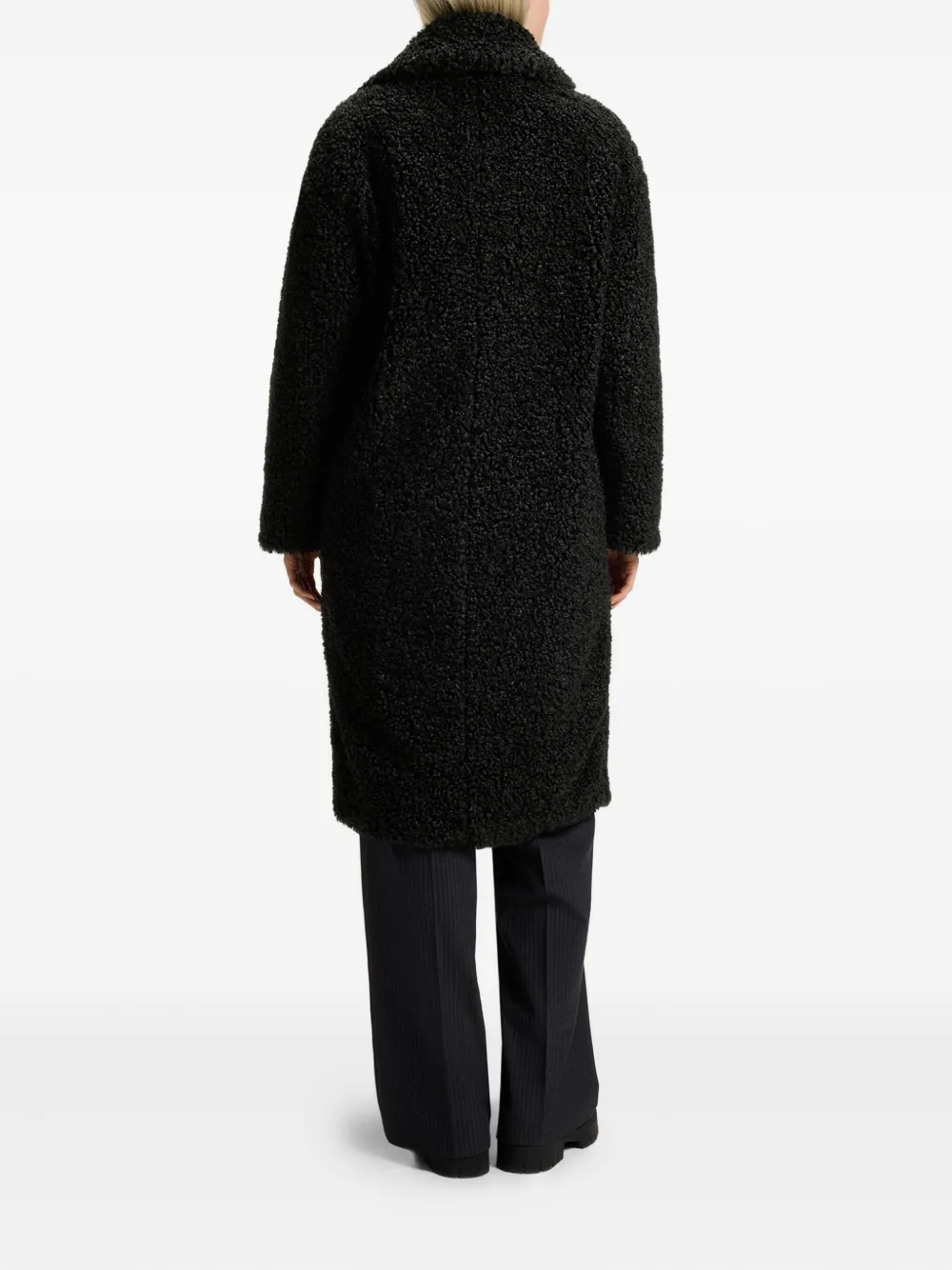 Hugo Boss Faux-fur Coat In An Oversized Fit In Black