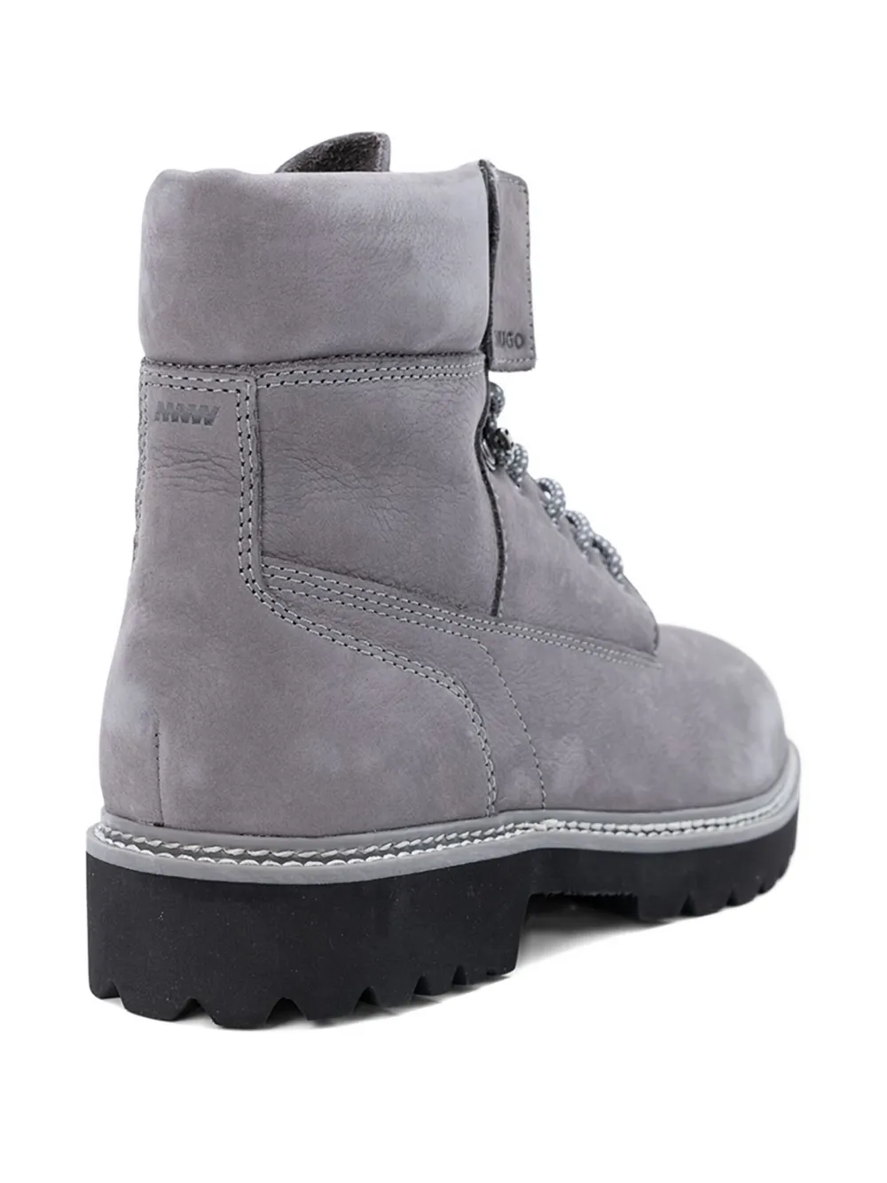Hugo Boss Lace-up Boots In Gray