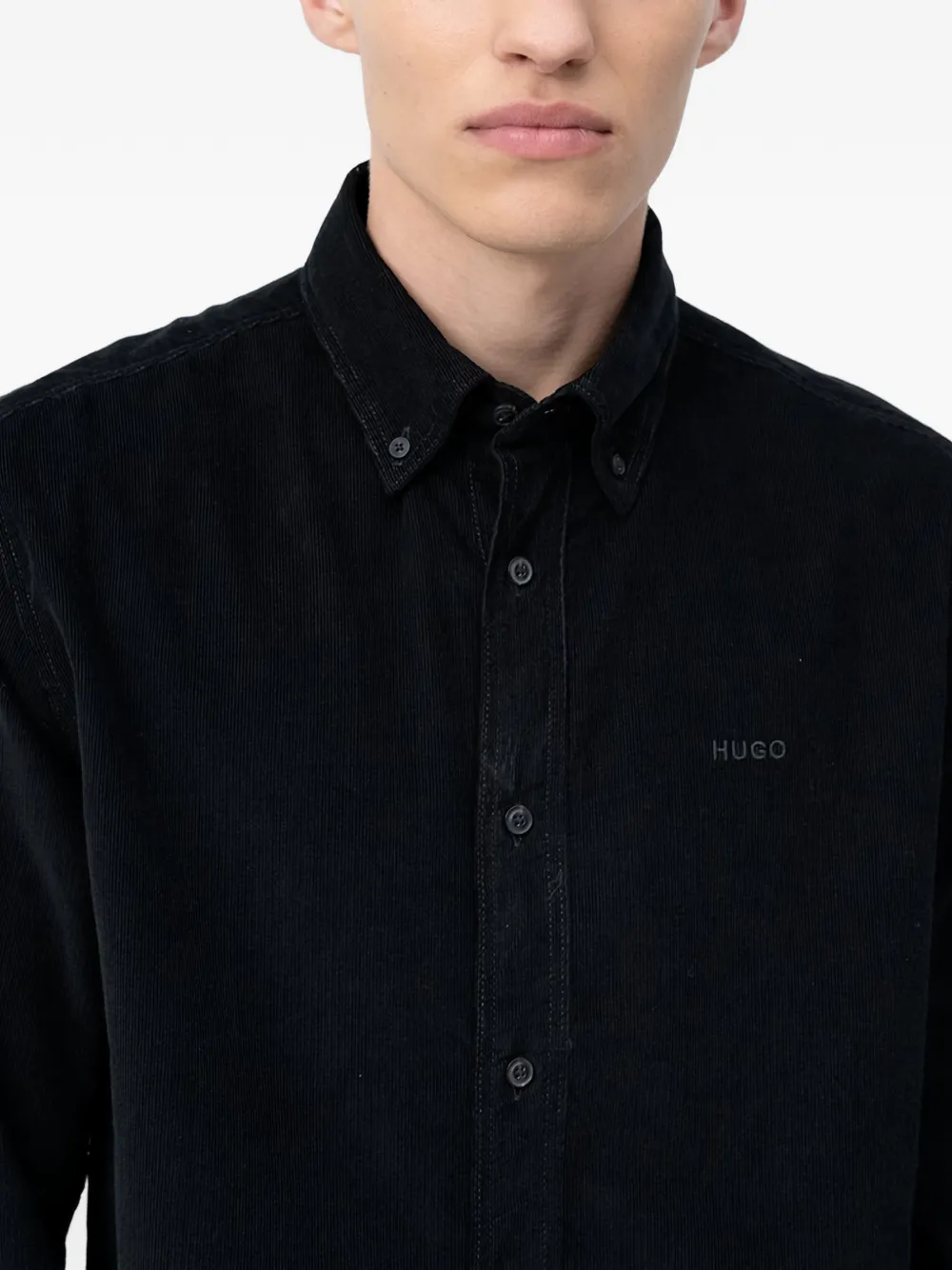 HUGO Overhemd met logo Zwart