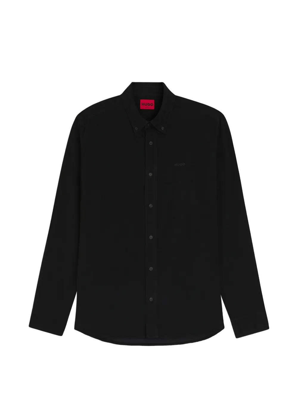 HUGO 로고 디테일 셔츠 | 블랙 | Image 1