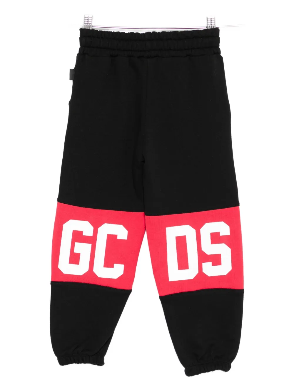 Gcds Logo-print Colour-block Trousers In Black