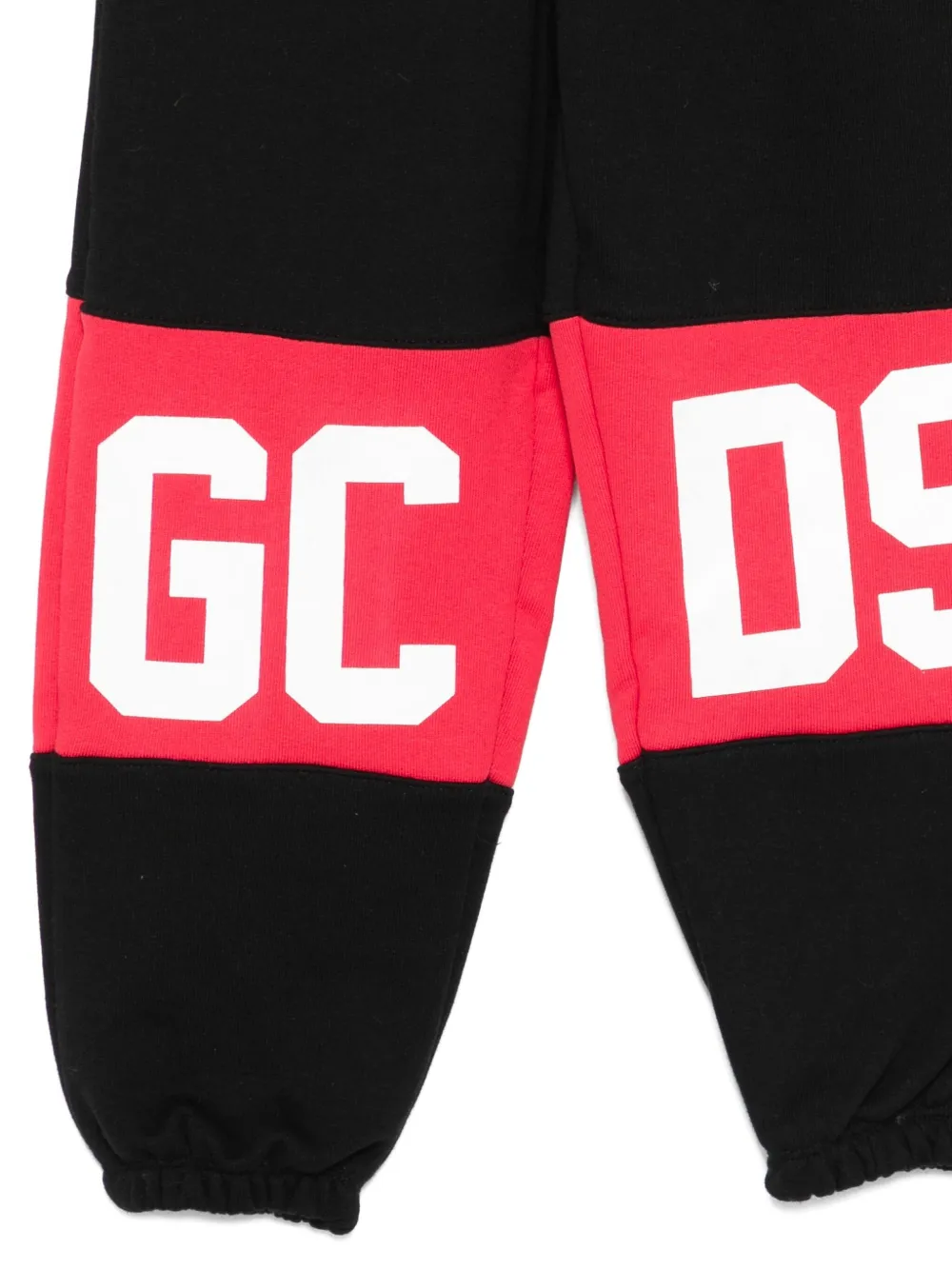 Gcds Logo-print Colour-block Trousers In Black